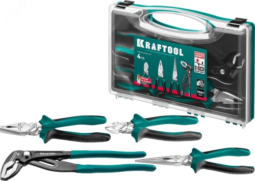 Набор губцевого инструмента 4 шт | код 22012 | KRAFTOOL