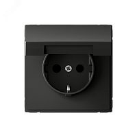 Розетка ArtGallery 16А IP20 с заземл. защ. шторки с крышкой механизм базальт | код GAL001446 | Systeme Electric