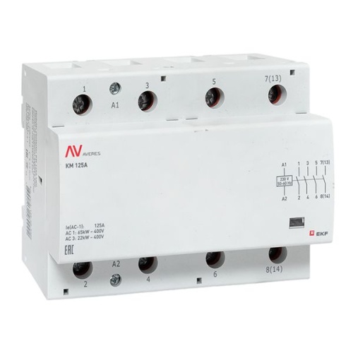 Контактор модульный КМ 100А 4NO 230VAC (6 мод.) AVERES EKF | код km-av-6-100-40-230V | EKF