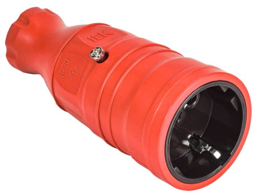 OMEGA Розетка переносная РБп14-1-0м IP20 красная | код OM-KR20-16-20-P1-00-K04 | IEK