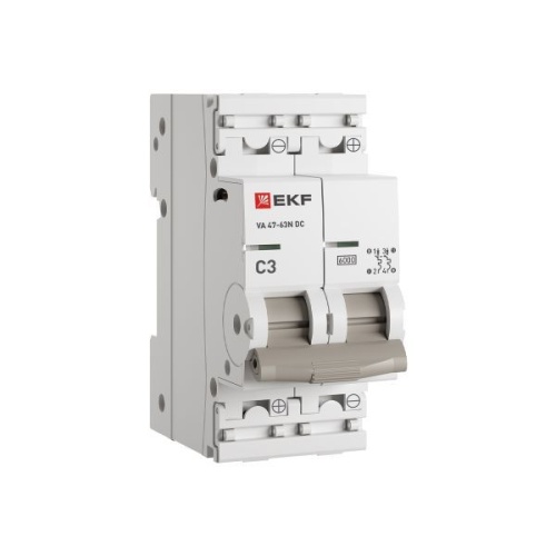 Автоматический выключатель ВА 47-63N DC 2P 3А (C) 6kA PROXIMA EKF | код M63DC623C | EKF фото 3 Автоматический выключатель ВА 47-63N DC 2P 3А (C) 6kA PROXIMA EKF | код M63DC623C | EKF фото 3