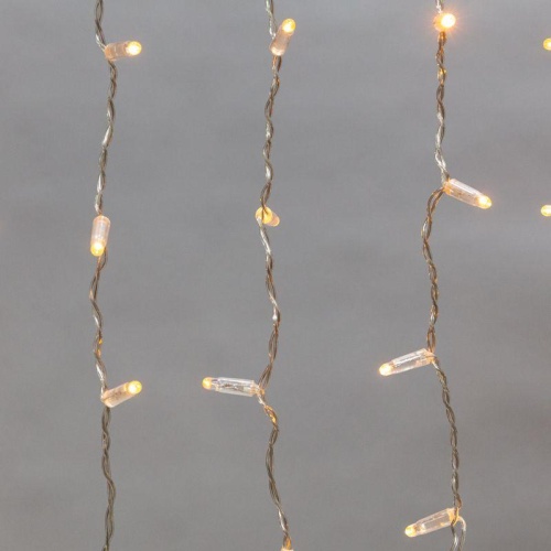 Гирлянда Айсикл Бахрома светодиодный, 4,8 х 0,6 м, прозрачный провод, 230 В, диоды желтые, 176 LED | код 255-141 | Neon-Night фото 3