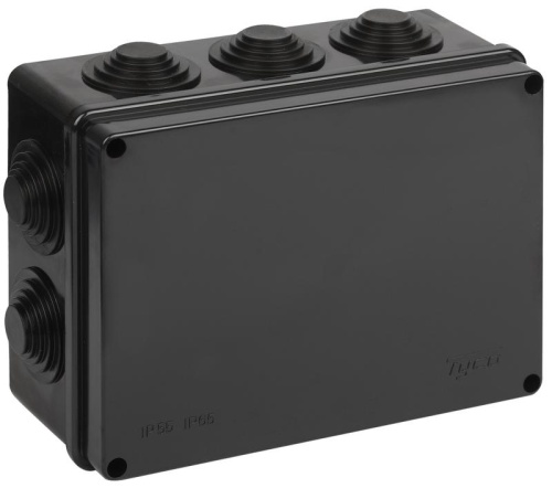 Коробка Тусо распаячная для ОП 200х140х75мм УХЛ1 черн. Ruvinil 67055Ч Коробка Тусо распаячная для ОП 200х140х75мм УХЛ1 черн. Ruvinil 67055Ч