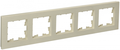 BRITE Рамка 5-мест. РУ-5-Бр беж. рифленый IEK | код BR-M52-51-K10 | IEK