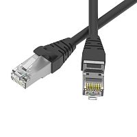 Патч-корд экранированный SLIM CAT6 S/FTP 4х2, 28 AWG, LSZH, чёрный, 0,2м | код RN6SF4502BK-28 | DKC