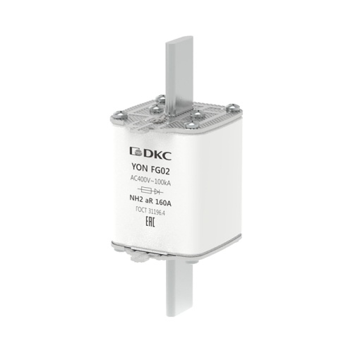 Предохранитель YON ножевого типа FG2 160А 400V характеристика aR | код 1FG02-0160-400V-AR | DKC