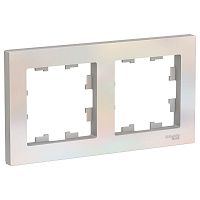 Рамка 2 поста ATLASDESIGN, жемчуг | код. ATN000402 | Schneider Electric