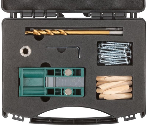 Кондуктор для глухих отверстий с ограничителем глубины двойной, пластиковый кейс | код 36417 | FIT фото 4 Кондуктор для глухих отверстий с ограничителем глубины двойной, пластиковый кейс | код 36417 | FIT фото 4