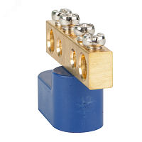 Шина нулевая с одним изолятором OptiKit BB-O-N-S-12-6х9-синий | код 277928 | КЭАЗ