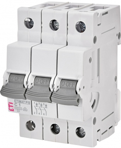 Автоматический выключатель ETIMAT P10 3p B 10A (10kA) | код 271030100 | ETI