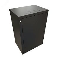 Шкаф настенный 19-дюймовый 19'' 18U 908x600х450мм стеклянная дверь с перфорацией ручка с замком черный RAL 9004 WRline'' | код WR-TW-1845-GP-RAL9004 | WRLine