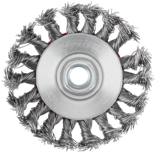 Корщетка-колесо с наклоном, гайка М14, стальная витая проволока 100 мм | код 39033 | FIT фото 6 Корщетка-колесо с наклоном, гайка М14, стальная витая проволока 100 мм | код 39033 | FIT фото 6