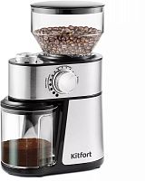 Кофемолка Kitfort КТ-717 200Вт сист.помол.:жернова вместим.:100гр нержавеющая сталь/черный | код 1134213 | KITFORT