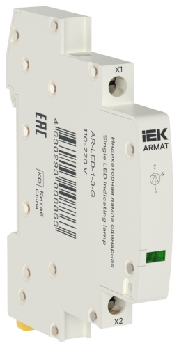 ARMAT Лампа инд. одинарная LED 110-220В DC зел. IEK | код AR-LED-1-3-G | IEK