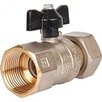 Кран шаровой с накидной гайкой, ВР/накидная гайка, ручка бабочка 1x1 | код SVB-0009-000025 | STOUT