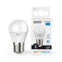 Лампа светодиодная Elementary Globe 6Вт E27 6500К | Код. 53236 | Gauss