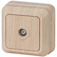 Розетка TV одиночная, ОУ, Quadro, сосна, 2-301-11 | код Б0027660 | ЭРА