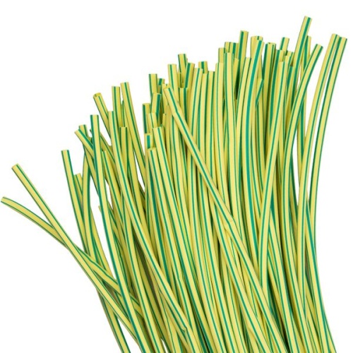 Термоусаживаемая трубка ТУТ нг 4/2 желто-зеленая в отрезках по 1м PROxima | код tut-4-yg-1m | EKF фото 2