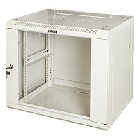 Шкаф настенный серии Pro, 6U 600x600, стеклянная дверь | код TWT-CBWPG-6U-6x6-GY | TWT