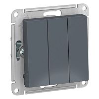 Выключатель 3-клавишный ATLASDESIGN, скрытый монтаж, грифель | код. ATN000731 | Schneider Electric