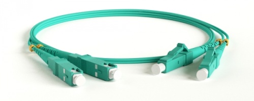 Патч-корд волоконно-оптический (шнур) MM 50/125(OM3) LC-SC duplex 10G LSZH 15 м, Hyperline FC-D2-503-LC/PR-SC/PR-H-15M-LSZH-AQ | код 42833 | Hyperline