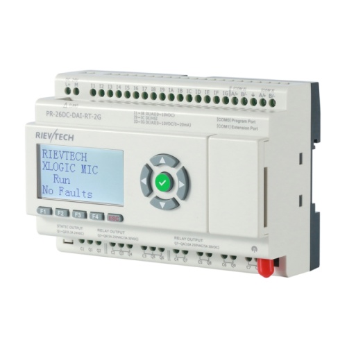 Программируемый логический контроллер PR-26DC-DAI-RT-2G, 12_24VDC, 16DI(12AI), 2TO, 8RO, RTC, SD, RS485, Ethernet, 2G/GSM, ЖКИ | код PR-26DC-DAI-RT-2G | Rievtech