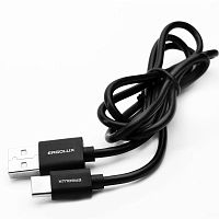 Кабель USB-Type C 2А 1м зарядка + передача данных черн. (пакет) ERGOLUX | код 15089 | Ergolux
