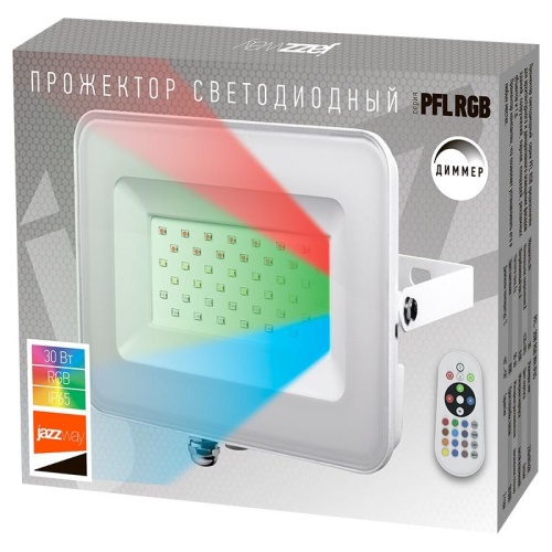 Прожектор светодиодный ДО-30w RGB IP65 белый корпус | код 5012103 | JazzWay фото 5 Прожектор светодиодный ДО-30w RGB IP65 белый корпус | код 5012103 | JazzWay фото 5