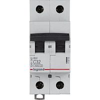 Выключатель автоматический двухполюсный RX3 4500 32А C 4,5кА | код. 419700 | Legrand 