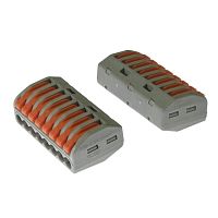 Клемма зажимная соединительная безвинтовая RUICHI PCT-218, 8-ми контактная, 24 А, аналог WAGO | код 108460 | Ruichi