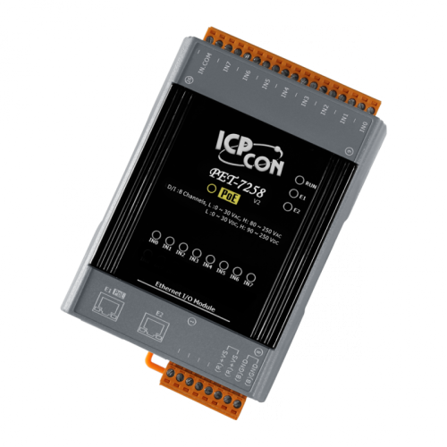 PET-7258 CR PoE Ethernet I/O Module with 2-port Ethernet Switch, with 16-channels AC Digital Input (RoHS) | код 00-06106672 | ICP DAS