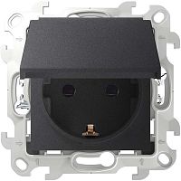 Механизм розетки 1-м СП Push&Go 16А IP44 2P+E графит | Код. 2420448-038 | Smon