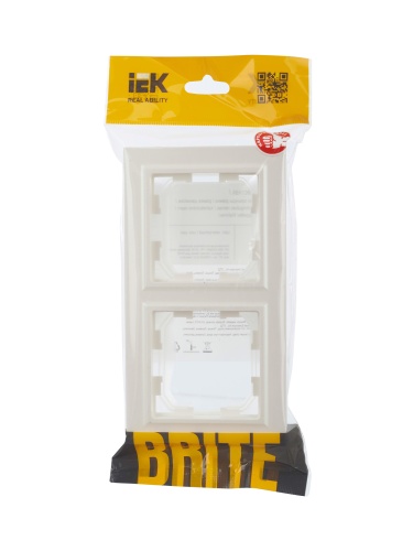 BRITE Рамка 2-местная IP44 РУ-2-БрЖ-44 жемчуг | код BR-M22-44-K36 | IEK фото 6