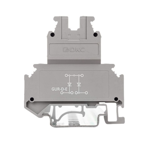 Клемма со встроенным диодом, винтовой зажим, 4 точки подключения, 4 кв.мм, серая | код GUR-D-E | DKC