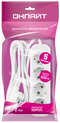 Удлинитель 90 800 OPE-S-04-500-E-3x1 ОНЛАЙТ 90800 фото 4