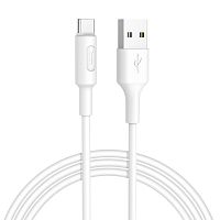 Кабель USB 2.0 hoco X25, AM/Type-C, белый, 1м | код 6957531080152 | Hoco