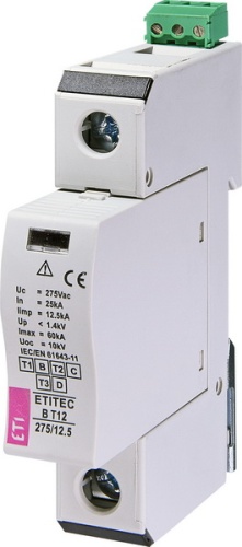 Ограничитель перенапряжения ETITEC B T12 275/12,5 (1+0) 1p, RC | код 002440314 | ETI