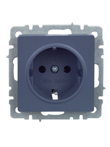 BRITE Розетка 1-местная с заземлением без защитных шторок 16А РС11-1-0-БрМ маренго | код BR-R11-16-K35 | IEK фото 8