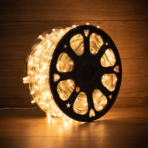 Гирлянда "LED Клип-лайт" 12В 150мм LED тепл. бел. Flashing (бел.) прозр. ПВХ (уп.100м) | код 325-166 | Neon-Night