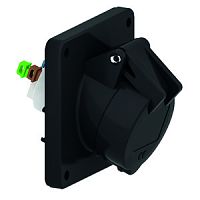Розетка панельная наклонная 3р(2p + PE) 16А 230-380 QC черная IP44 | код 120436 | Bals