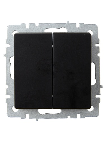 BRITE Выключатель 2-клавишный проходной 10А ВС10-2-6-БрЧ черный | код BR-V22-0-10-K02 | IEK фото 4