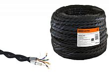 Ретро провод Эко TV + Internet витой, черный ТРТС (бухта 45м) | код SQ2803-0004 | РЭМЗ ТМ