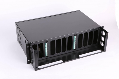 Бокс 19 на 12 кассет MPO, 3U, черный | код LAN-FOBM-12MCS-3U | LANMASTER
