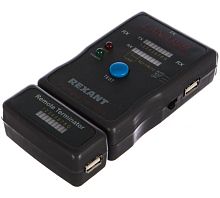 Тестер кабеля универсальный RJ-45+USB 251454 | код 12-1011 | REXANT