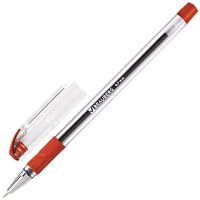 Ручка шариковая масляная с грипом BRAUBERG Max-Oil, КРАСНАЯ, игольчатый узел 0,7 мм, линия письма 0,35 мм, 142143 | код 142143 | BRAUBERG