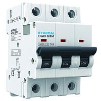 Автоматический выключатель HGD63-M 3PMDS0000C 00025 3 полюса, 25А, ток к.з. 6kA, хар-ка D (STANDARD) | код 13.04.000900 | HYUNDAI