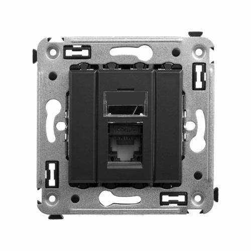Компьютерная розетка RJ-45 в стену, кат.6 одинарная,Avanti, Черный матовый | код 4412293 | DKC