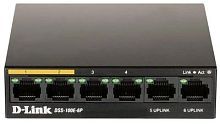 Коммутатор D-Link DSS-100E-6P/A1A 6x100Мбит/с 4PoE+ 55W неуправляемый | код 1609114 | D-Link