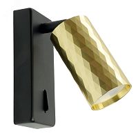 Светильник ДБО GU10 без лампы наклонный с выключателем золото черный | код ML1880 48671 | FERON