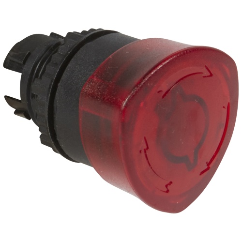 Кнопка с грибовидным толкателем ∅ 40 - Osmoz - с подсветкой - возврат-поворот - экстренное отключение - красный | код 024091 | Legrand